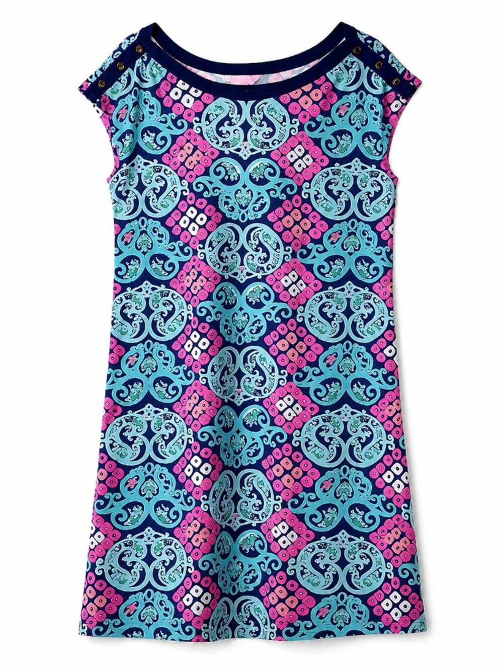 Lilly Pulitzer Robyn Dress Medium Behind the Gate Print Pima Cotton Shift Dress